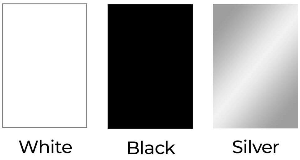 White-black-silver hardware colors