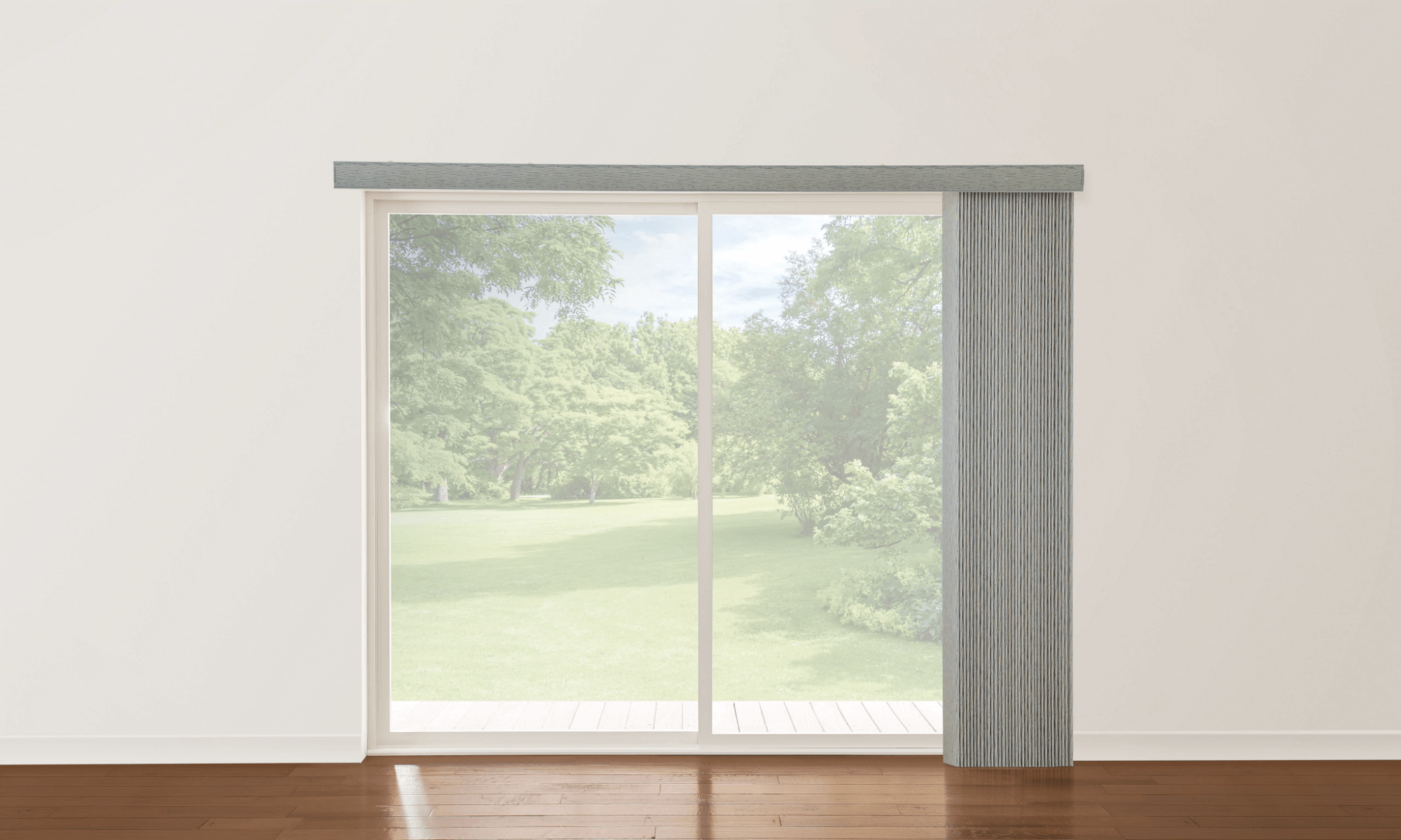 cadence vertical blinds with motif valance detail